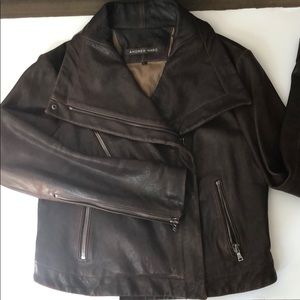 Leather moto jacket